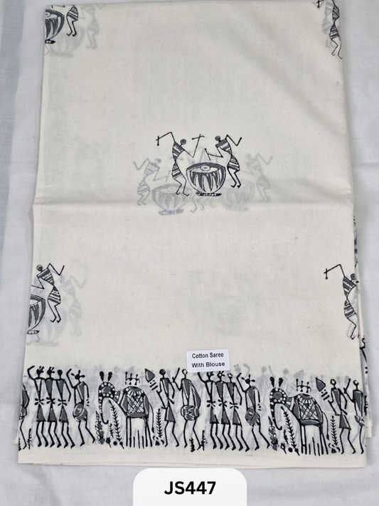 Premium Soft Mul Cotton-Handblock Sarees