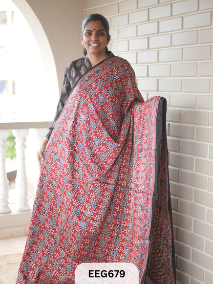 AJRAKH MODAL SAREE - JACKPOT