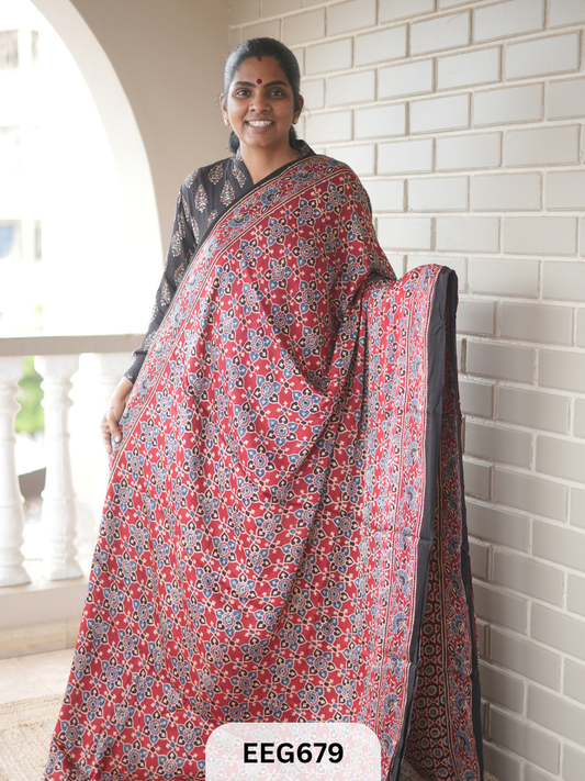 AJRAKH MODAL SAREE - JACKPOT