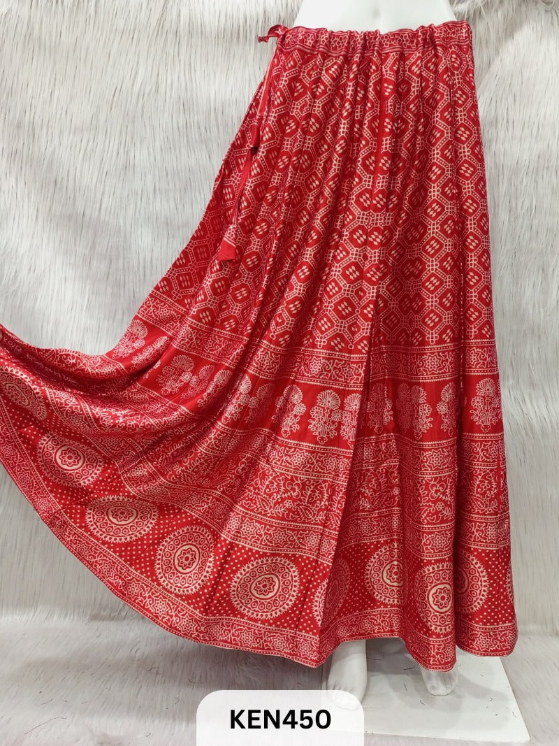 MASHRU PRINTED KALI SKIRT