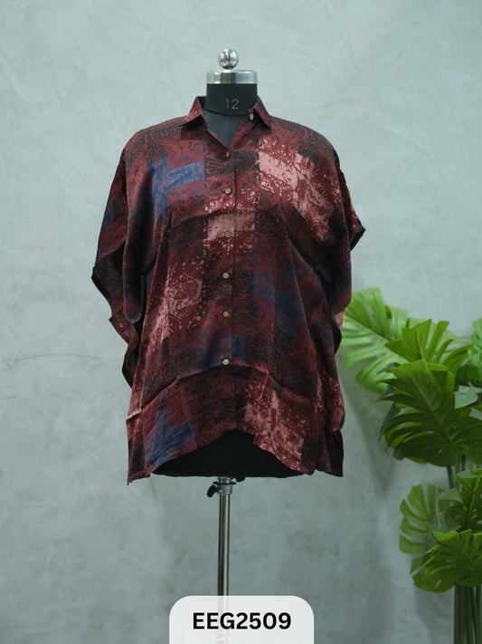 WOMEN MODAL AJRAKH PRINT KHAFTAN SHIRT