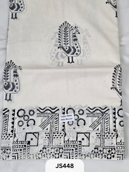 Premium Soft Mul Cotton-Handblock Sarees