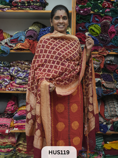 PURE KHADDI GEORGETTE DUPPATTA