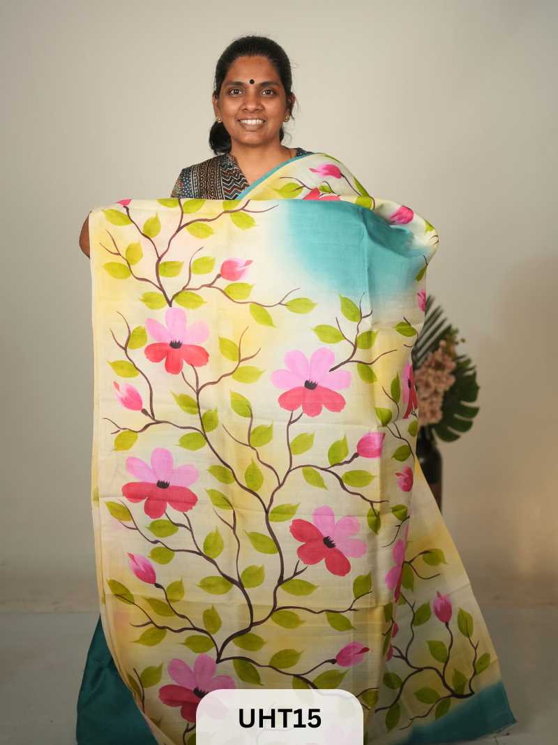 PURE MURSHIDABAD HANDPAINTED SAREE