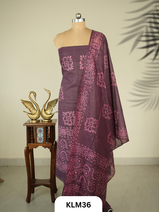 Semi Tussar Salwar Unstitched 3Pc Set
