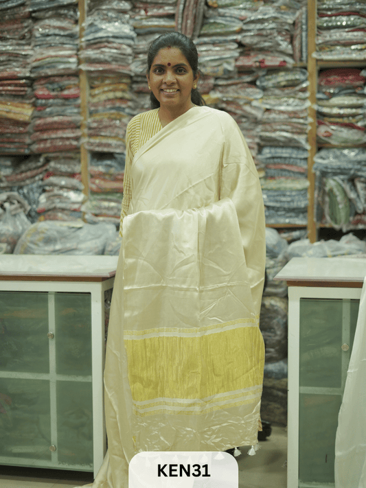 PLAIN MODAL SILK SAREE WITH LAGDI PATTA