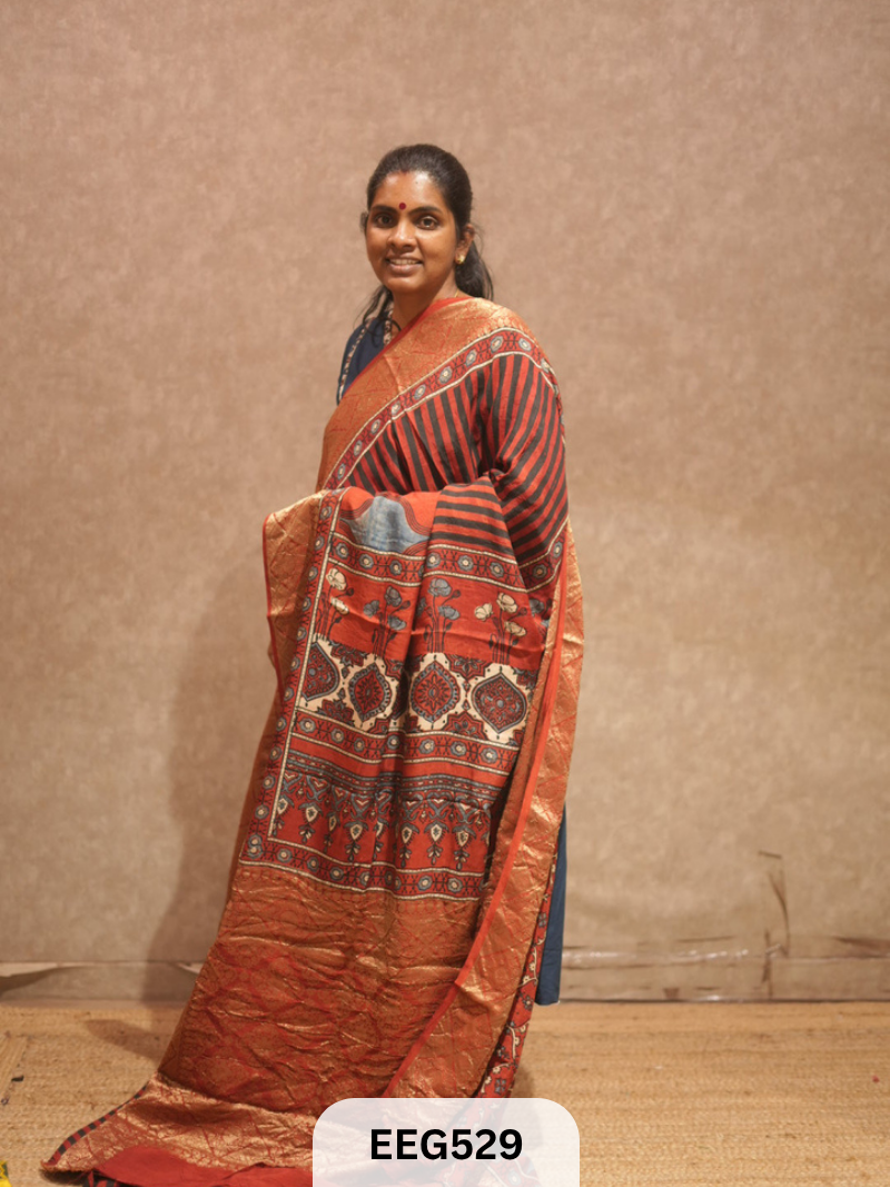 AJRAKH DOLA SILK SAREE