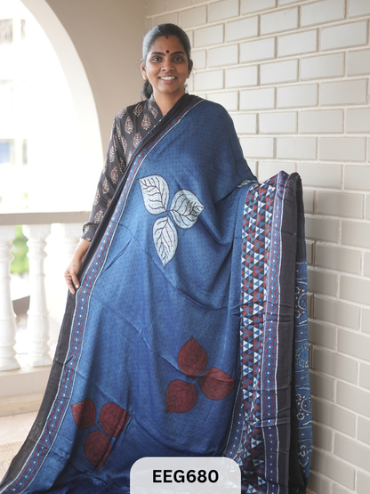 AJRAKH MODAL SAREE - JACKPOT