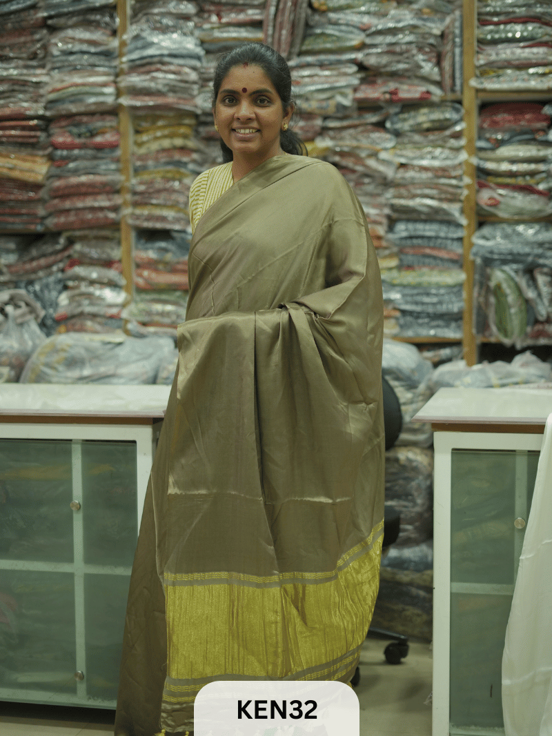 PLAIN MODAL SILK SAREE WITH LAGDI PATTA