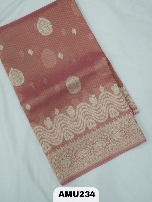 BANARAS RUSSIAN SILK SAREE WITH PRINTED