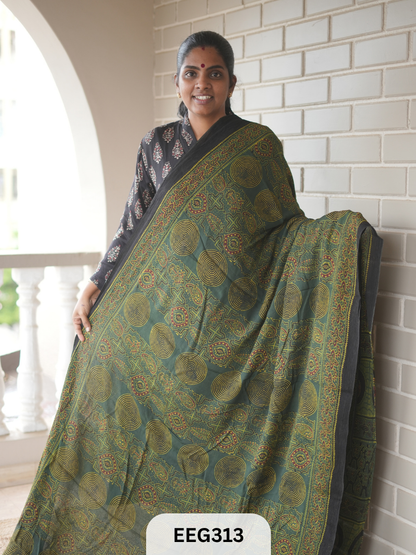 AJRAKH CHINON SAREE