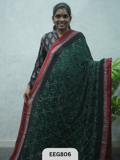 MODAL AJRAKH BANDHEJ SAREE