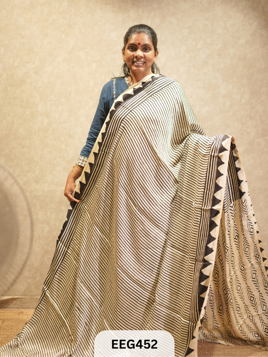 AJRAKH MODAL SAREE- RETRO