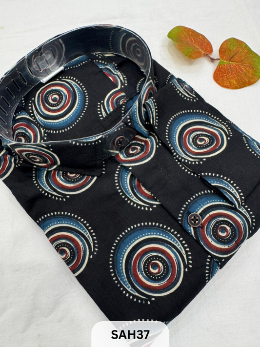 PRINTED MENS FULL SLEEVES SHIRTS WITH SINGLE POCKET
