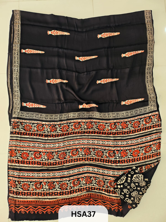 VANASPATI - VEGETABLE HANDBLOCK MODAL SAREE