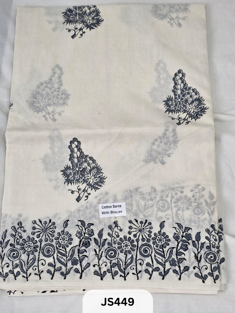 Premium Soft Mul Cotton-Handblock Sarees
