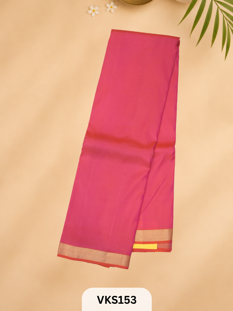 PURE KANCHIPURAM PLAIN SOFT SILK SAREE