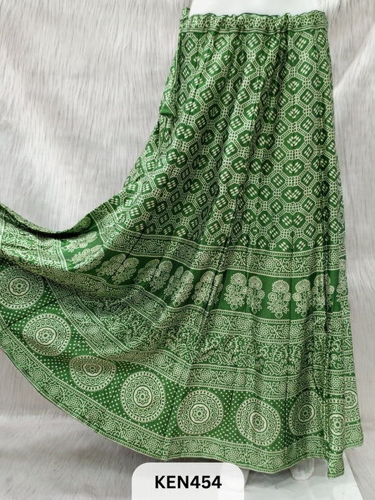 MASHRU PRINTED KALI SKIRT