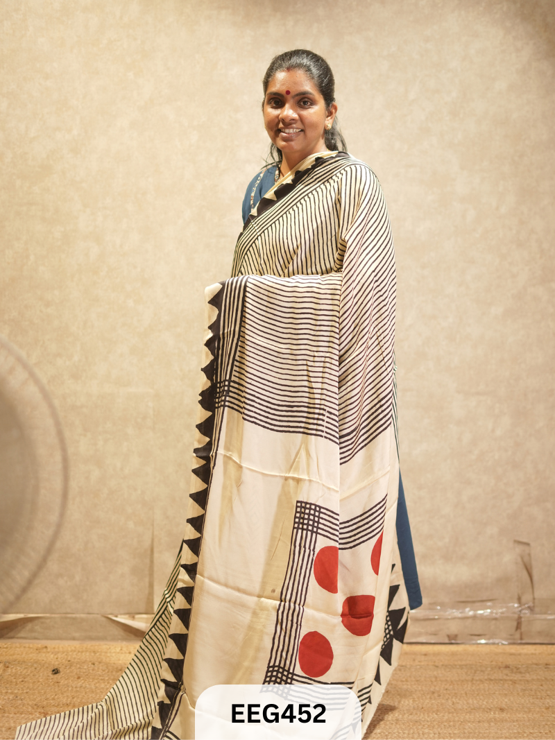 AJRAKH MODAL SAREE- RETRO