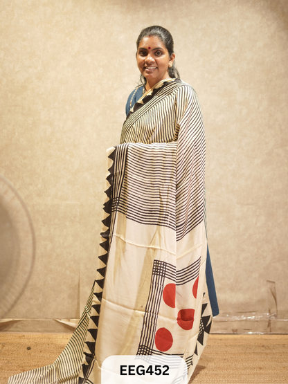 AJRAKH MODAL SAREE- RETRO