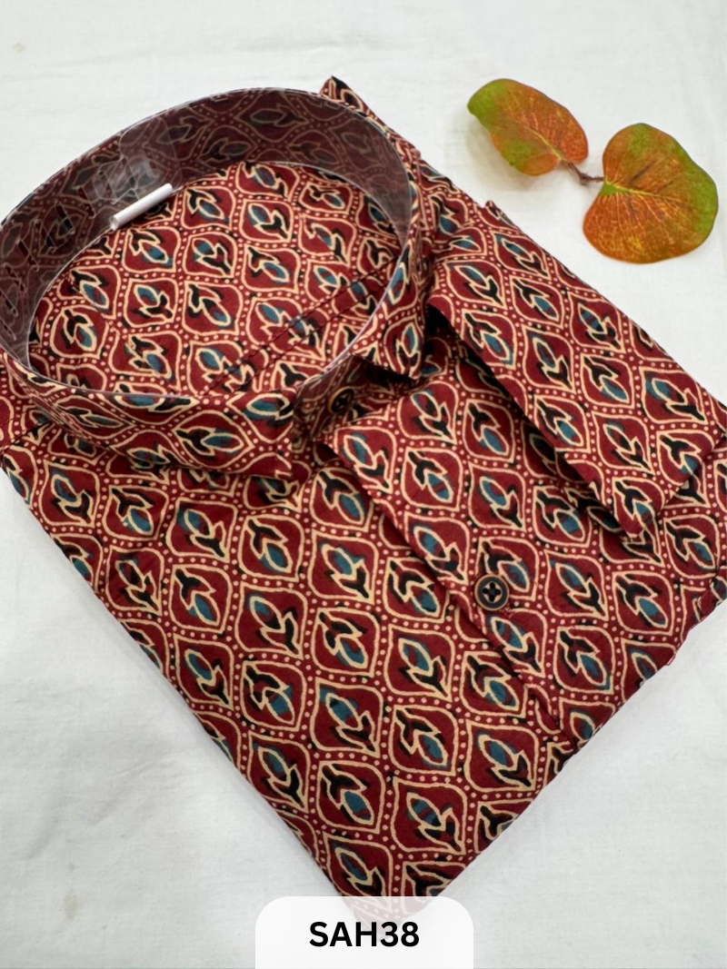 PRINTED MENS FULL SLEEVES SHIRTS WITH SINGLE POCKET