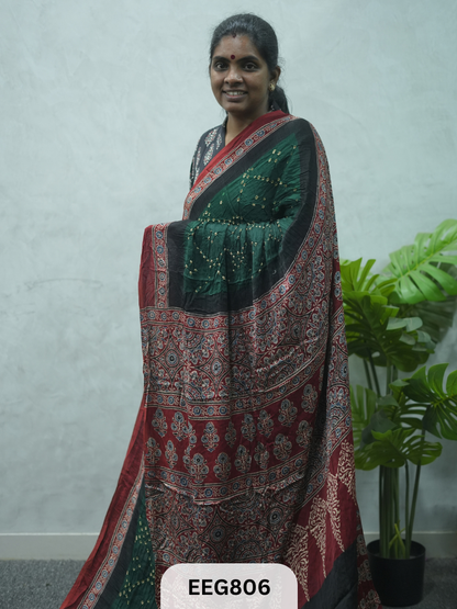 MODAL AJRAKH BANDHEJ SAREE