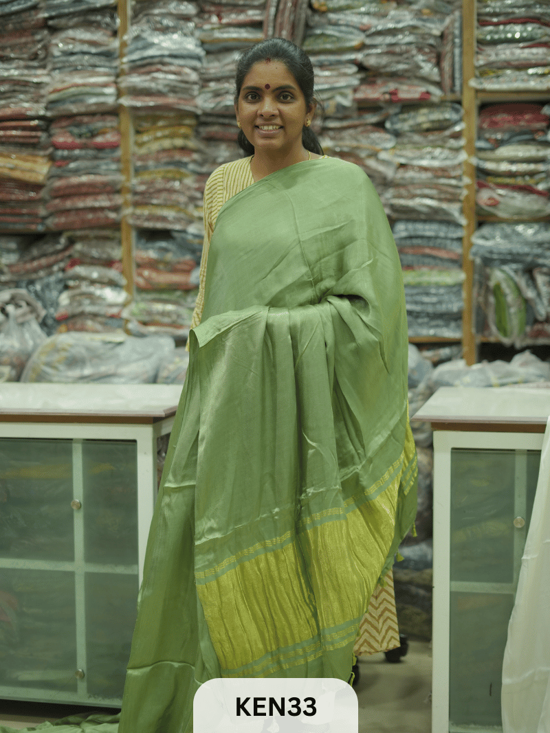 PLAIN MODAL SILK SAREE WITH LAGDI PATTA