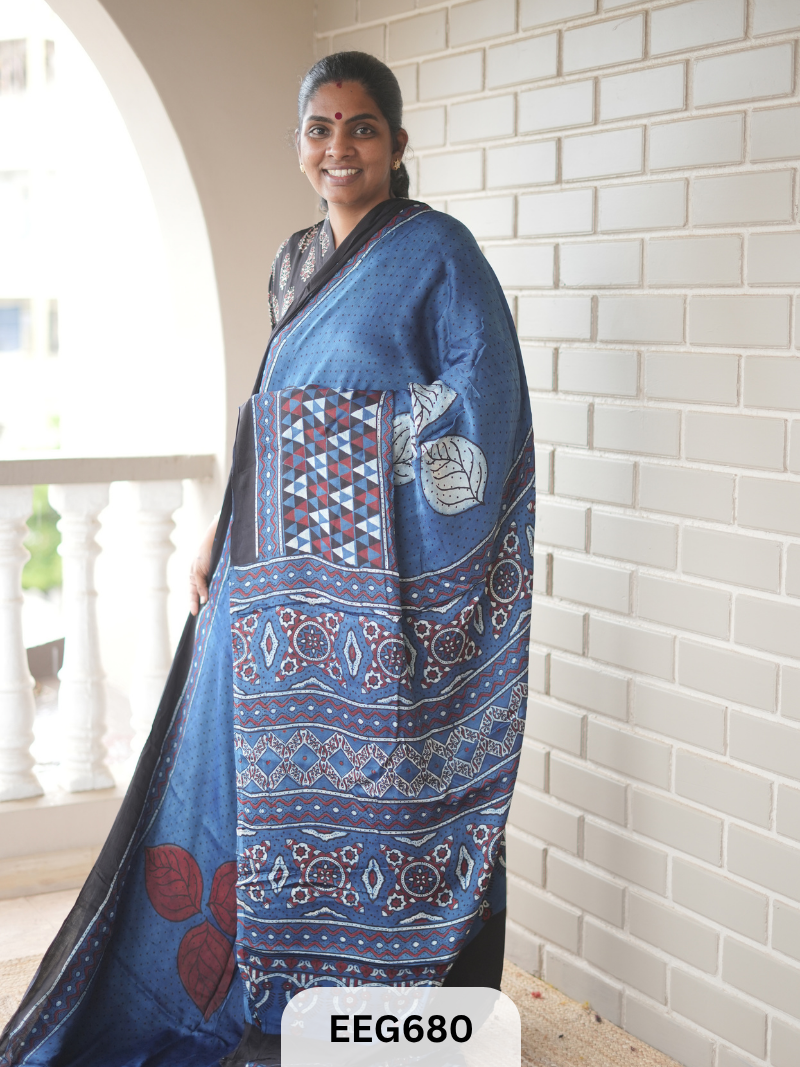 AJRAKH MODAL SAREE - JACKPOT