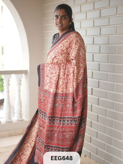 AJRAKH MODAL SAREE - JACKPOT