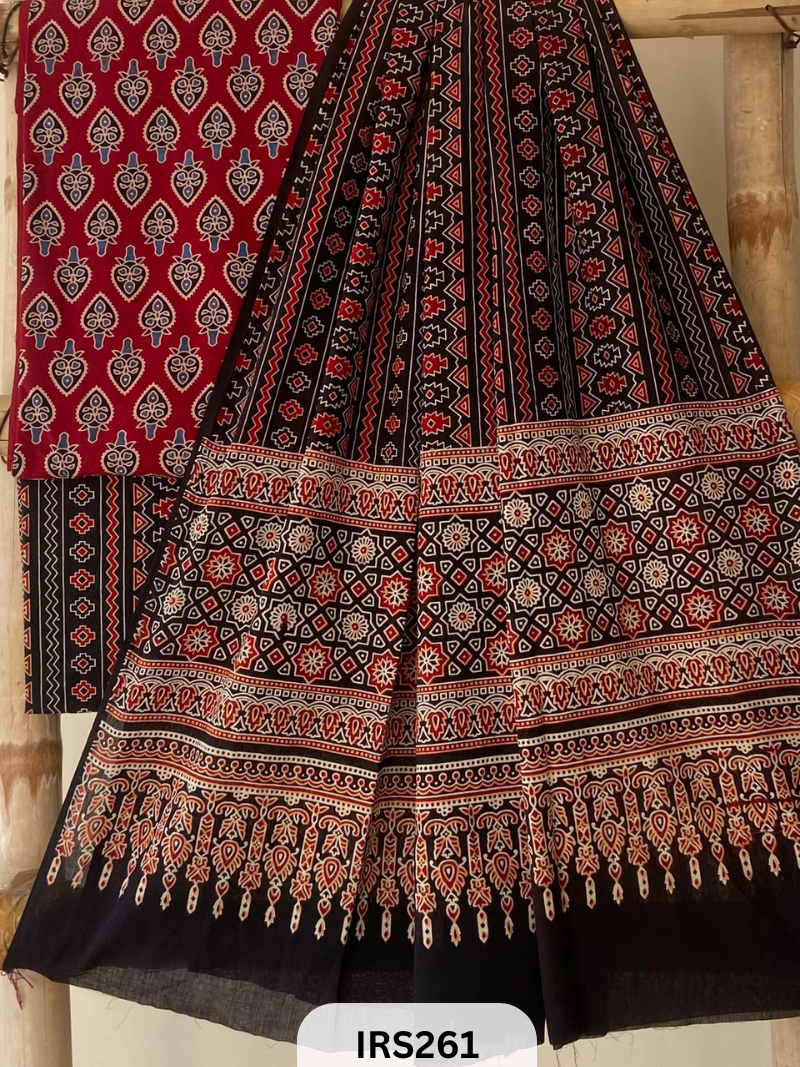 PURE COTTON FABRIC WITH AJRAKH PRINT DESIGNER SALWAR SUIT WPRIITH AJRAKH NT BOTTOM