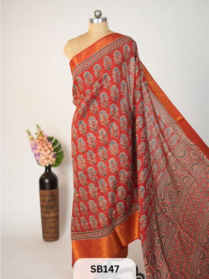 CHENNURI SILK WITH KANCHI BORDER