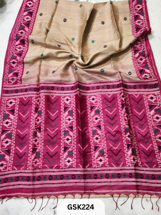 Premium Handloom Semi Tussar saree