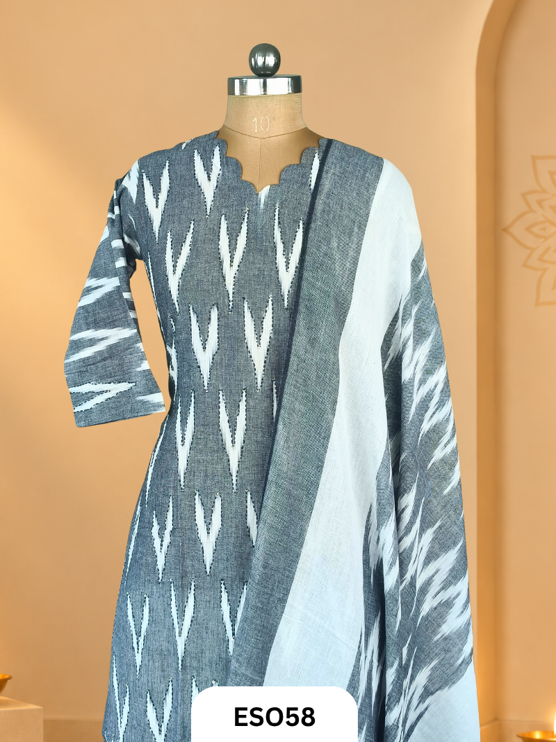 Premium Cotton Ikkat 3 Pcs Set