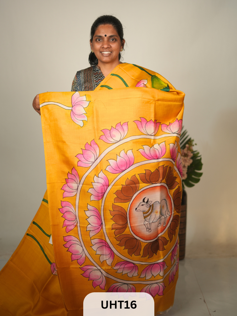 PURE MURSHIDABAD HANDPAINTED SAREE