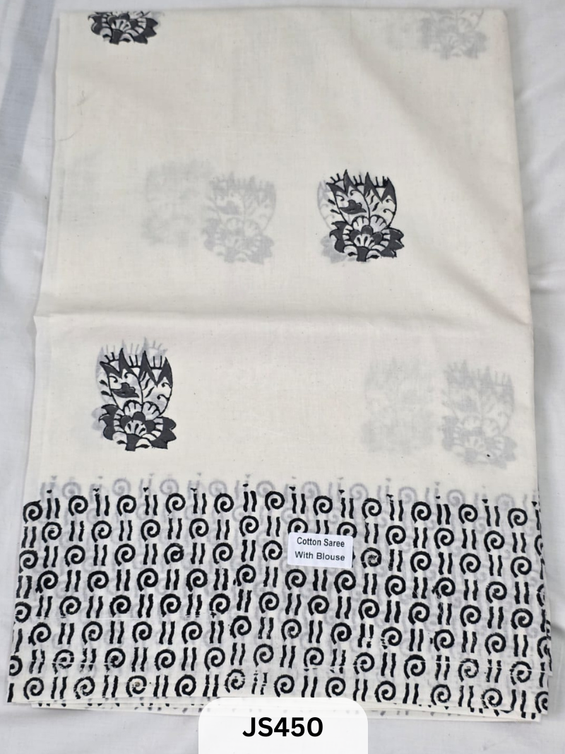 Premium Soft Mul Cotton-Handblock Sarees