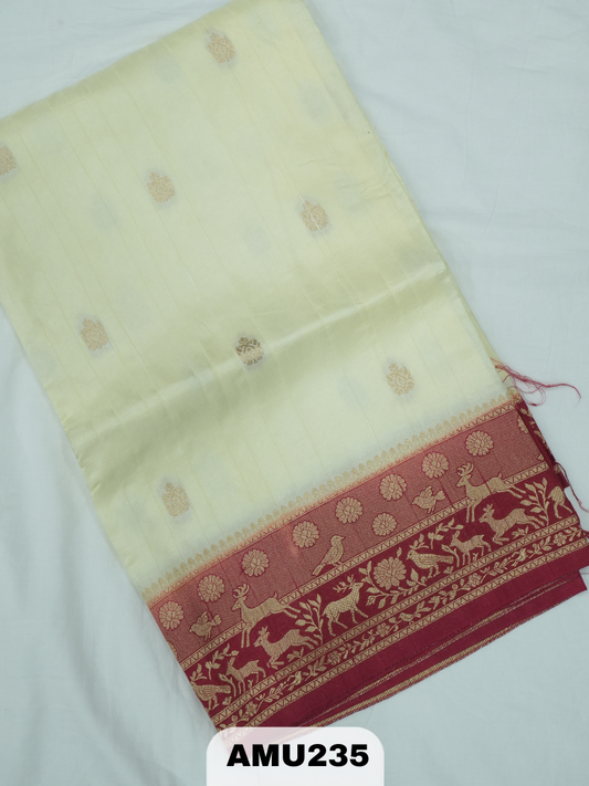 BANARAS RUSSIAN SILK SAREE WITH PRINTED