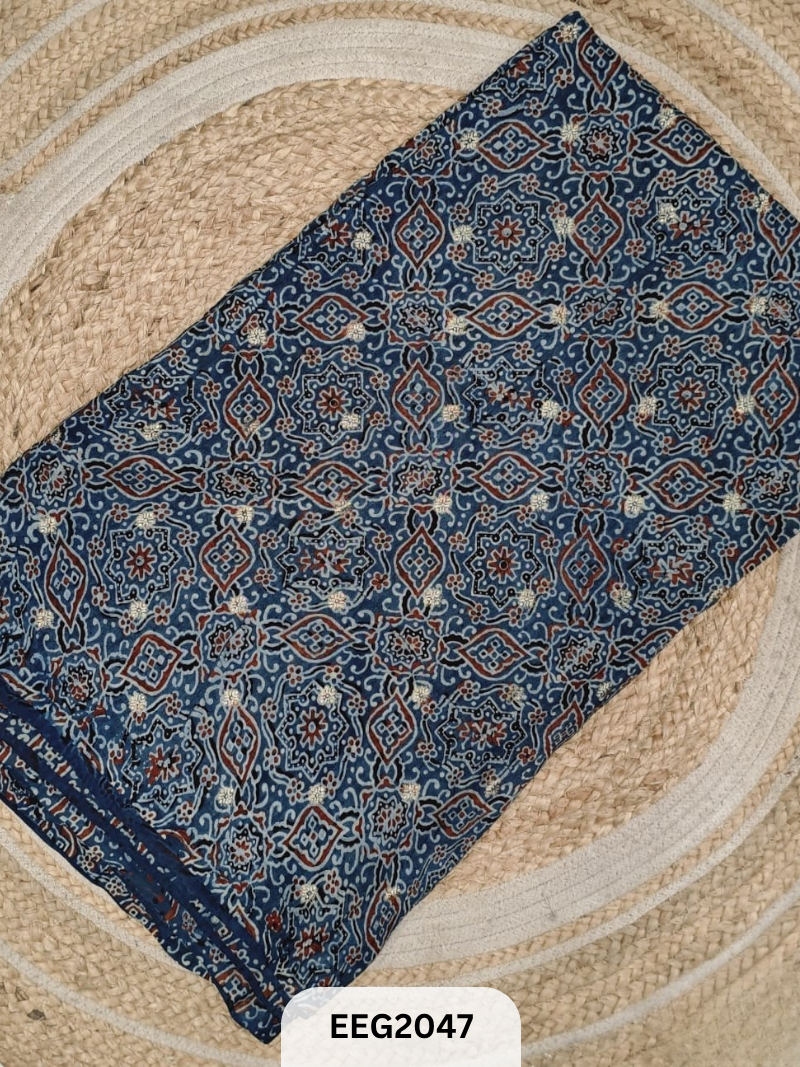 DOLA SILK AJRAKH FABRIC-1MTR