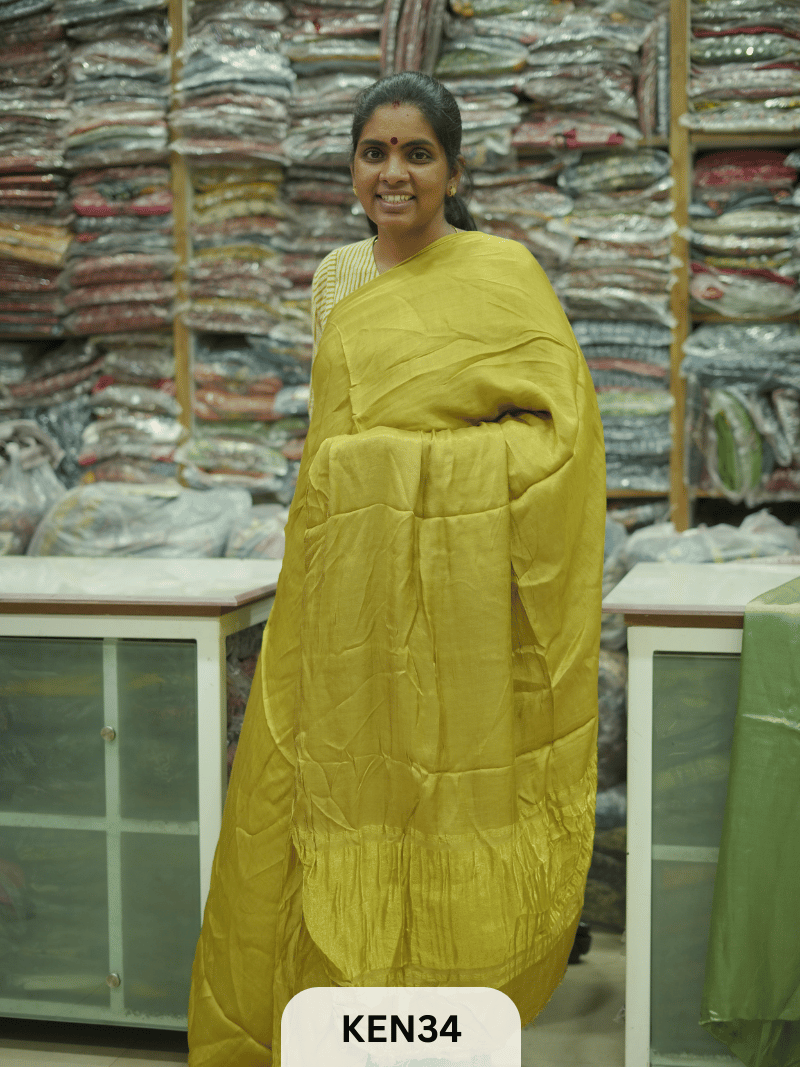 PLAIN MODAL SILK SAREE WITH LAGDI PATTA