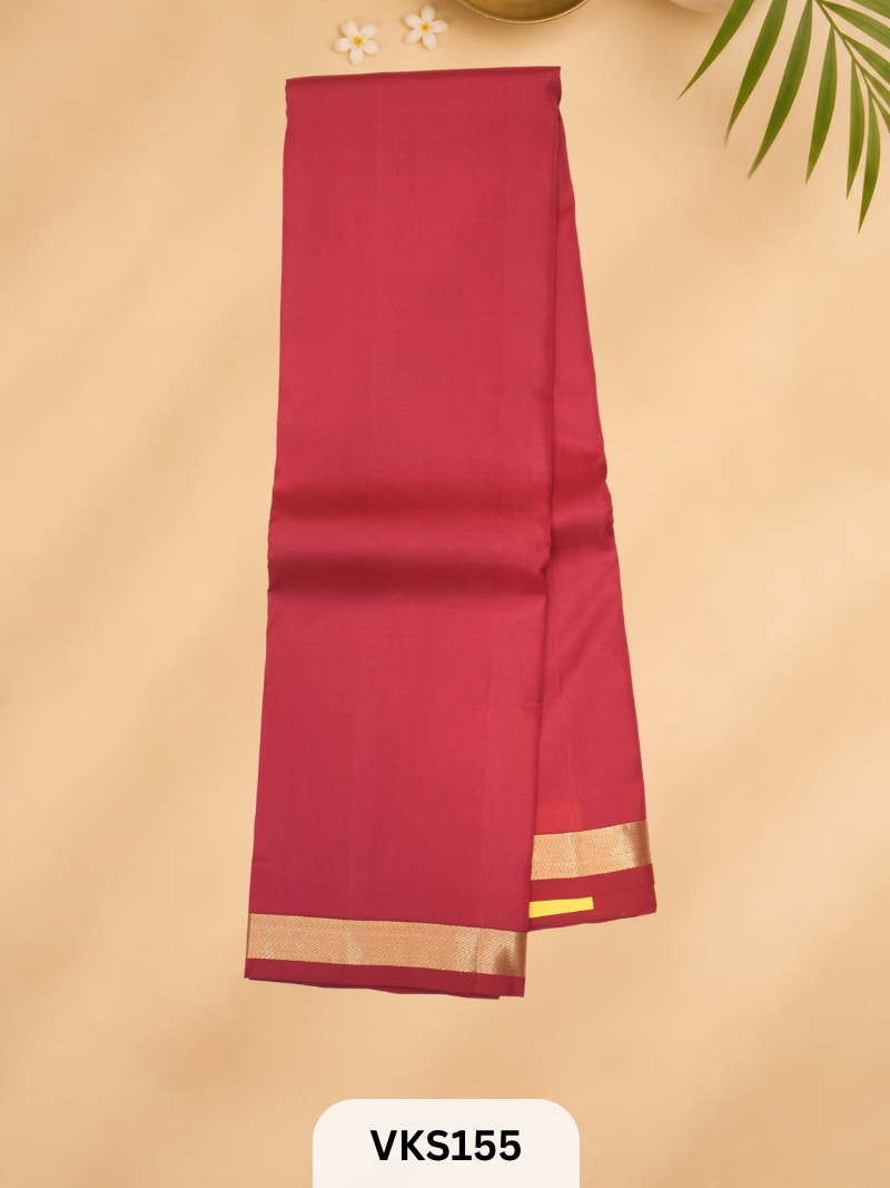 PURE KANCHIPURAM PLAIN SOFT SILK SAREE