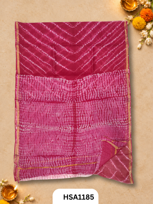 Hand Block Printed Kota Doriya Saree with Blouse