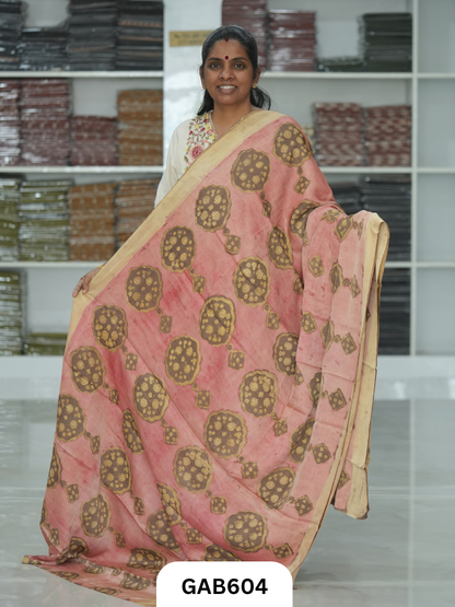 Nashpal & Pomegranate Peel Printed Modal Silk Sarees with blouse