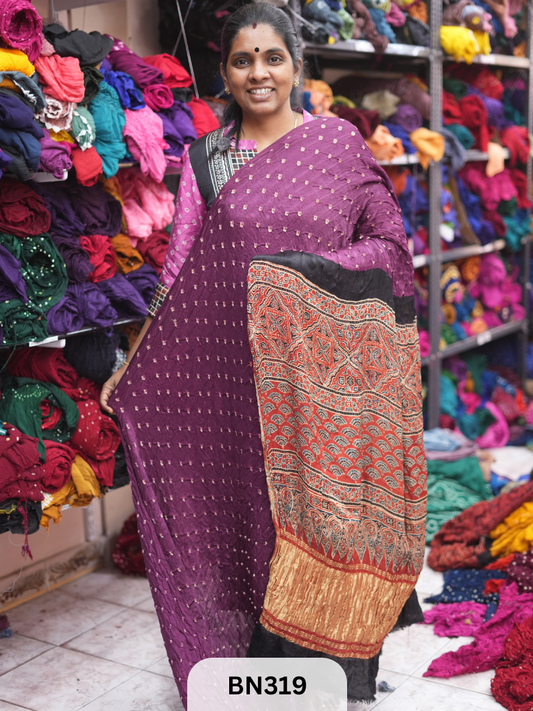 MODAL GAJI - AJRAKH BANDHINI SAREE
