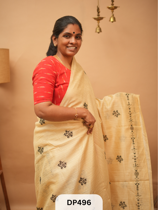 GICHA TUSSAR WITH EMBROIDERY
