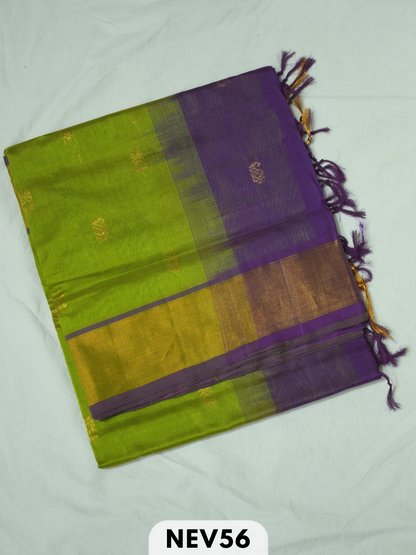 TISSUE BORDER WITH BODY BUTTA SILK COTTON SAREE