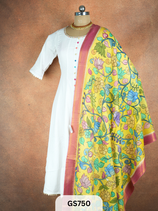 Pen Kalamkari Dupatta (Dupatta only)