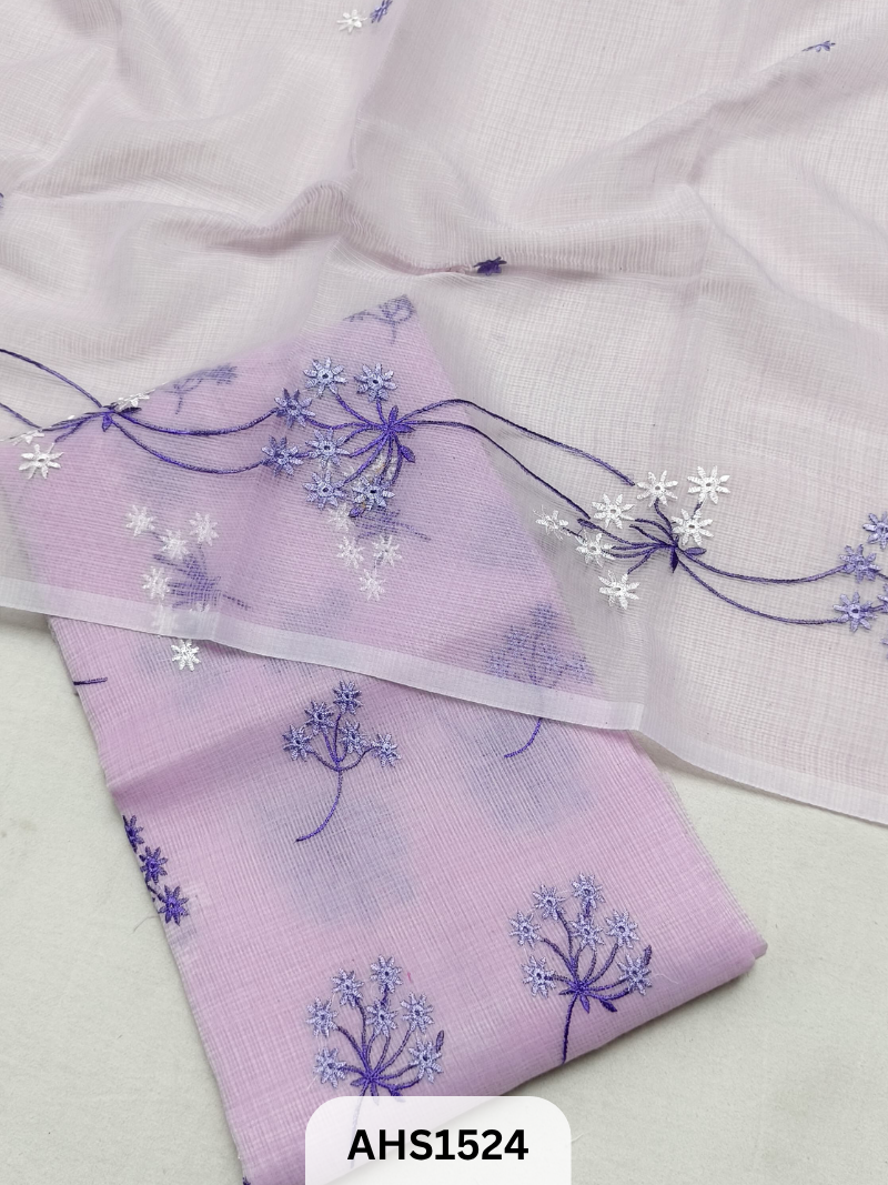 Kota Cotton Embroidery Work Dress Material