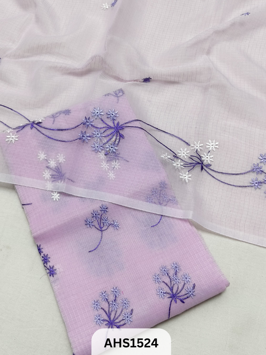 Kota Cotton Embroidery Work Dress Material