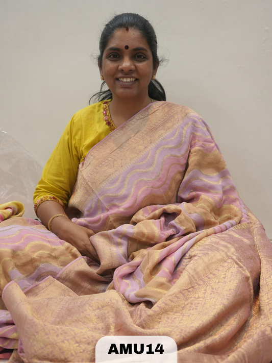 GEORGET SAREE WITH ZARI BORDER