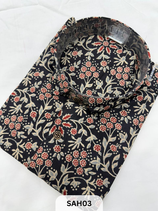 PRINTED MENS HALF SLEEVES SHIRTS WITH SINGLE POCKET