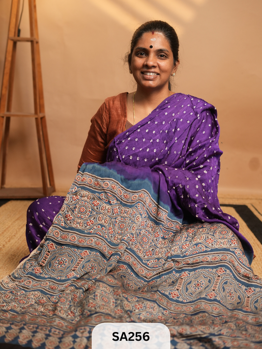 MODAL SILK WITH BANDHINI WORK